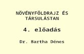 NÖVÉNYFÖLDRAJZ ÉS TÁRSULÁSTAN 4. előadás Dr. Bartha Dénes