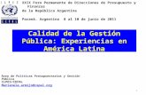 Calidad de la Gestión Pública: Experiencias en América Latina