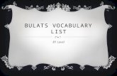BULATS Vocabulary List
