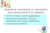 Statistical uncertainty in calculation and measurement of radiation