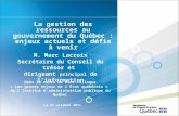 La  gestion  des ressources au gouvernement du Québec : enjeux actuels et défis à venir