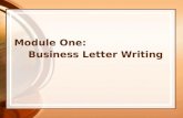 Module One:      Business Letter Writing
