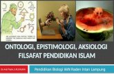Ontologi, Epistimologi, Aksiologi  Filsafat Pendidikan Islam