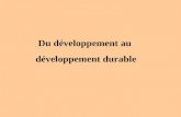 Du développement au  développement durable