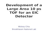 Development of a Large Area 10 ps TOF for an EIC Detector