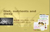 Diet, nutrients and sleep