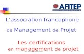 L’association francophone  de  Management  de  Projet Les certifications