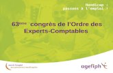 63 ème   congrès de l’Ordre des Experts-Comptables