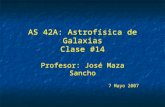 AS 42A: Astrof ísica de Galaxias Clase #14