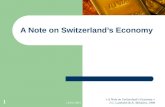 A Note on Switzerland’s Economy