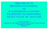 2008-2009 M. M. BRANDOS EGZAMINŲ   IR  PAGRINDINIO UGDYMO PASIEKIMŲ PATIKRINIMO