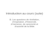 Introduction au cours (suite)