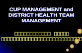 CUP MANAGEMENT and DISTRICT HEALTH TEAM MANAGEMENT