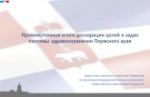 Промежуточные итоги декларации целей и задач системы здравоохранения Пермского края