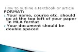 How to outline a textbook or article