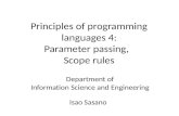 Principles of programming  languages 4: Parameter passing,   Scope rules