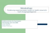 Workshop:  Förderung experimenteller Arbeit im NaWi-Unterricht nach Ausgangsdiagnose