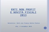 ENTI NON PROFIT E NOVITÀ FISCALI 2013