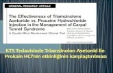 KTS Tedavisinde  Triamsinolon Asetonid  ile  Prokain HCl’nin  etkinliğinin karşılaştırılması