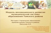 Модель инновационного развития муниципальной системы образования Томского района