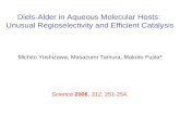 Diels-Alder in Aqueous Molecular Hosts:  Unusual Regioselectivity and Efficient Catalysis