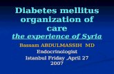 Diabetes mellitus organization of care the experience of Syria