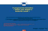 Il programma tematico « Attori non Statali e Autorità Locali »