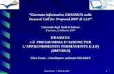 “Giornata informativa ERASMUS sulla  General Call for Proposal 2007 di LLP”
