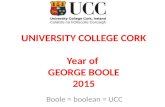 UNIVERSITY COLLEGE CORK Year of  GEORGE BOOLE 2015
