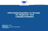 Informationsquellen zu Europa für Regional- und Lokaljournalisten