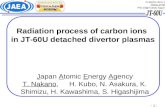 Radiation process of carbon ions  in JT-60U detached divertor plasmas