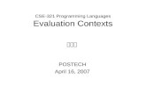 CSE-321 Programming Languages Evaluation Contexts
