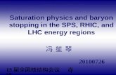 Saturation physics and baryon stopping in the SPS, RHIC, and LHC energy regions