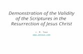 Demonstration of the Validity of the Scriptures in the  Resurrection of Jesus Christ