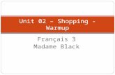 Unit 02 – Shopping - Warmup