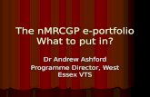The nMRCGP e-portfolio What to put in?