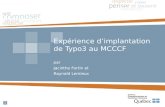Expérience d’implantation  de Typo3 au MCCCF