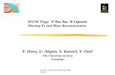 MSSM Higgs    Tau Tau   Leptonic Missing Et and Mass Reconstruction