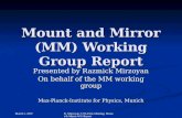 Mount and Mirror (MM) Working Group Report