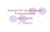 Görsel C #  ile Windows Programlama Güz  200 9 (1. Hafta)