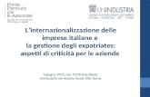 L’internazionalizzazione delle imprese italiane e  la gestione degli  expatriates :