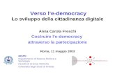 Verso l’e-democracy Lo sviluppo della cittadinanza digitale