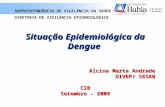 Situação Epidemiológica da Dengue  Alcina Marta Andrade DIVEP/ SESAB CIB Setembro - 2009