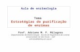 Aula de enzimologia Tema Estratégias de purificação de enzimas