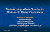 Transforming XPath Queries for Bottom-Up Query Processing