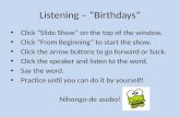 Listening –  “Birthdays”