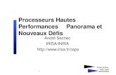 Processeurs Hautes Performances     Panorama et Nouveaux Défis