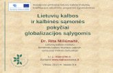 Lietuvių kalbos ir kalbinės sąmonės pokyčiai globalizacijos sąlygomis