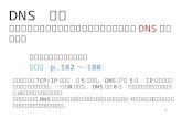 DNS  特論 今回はアプリケーションプロトコルの中で特に DNS を扱います