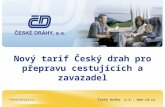 Nový tarif Český drah pro přepravu cestujících a zavazadel